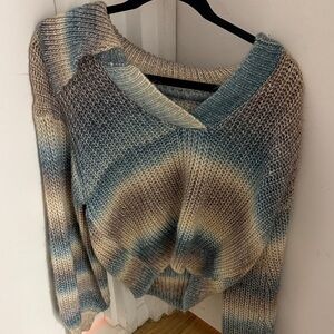 Blank NYC Multicolor V-Neck Knit Sweater
